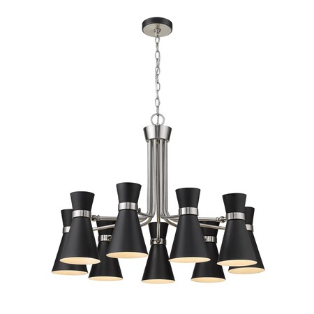 Z-Lite Soriano 9 Light Chandelier, Matte Black 728-9MB-BN